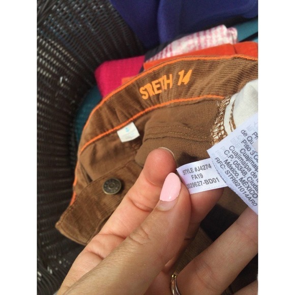 J.Crew girls corduroy pants size 14 tan beige khaki crewcuts preppy stretch - Picture 2 of 11